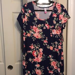 Navy blue floral dress